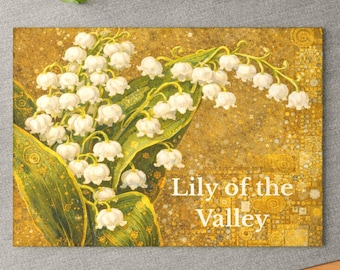 Lily of the Valley Glass Cutting Board, Floral Kitchen Decor