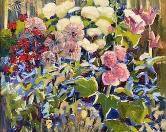 Large Botanical Wall Art Decor, Hydrangea wall Decor, Oil Painting Digital PNG, Wall Art Download, Colorful Botanical Print for Home Decor