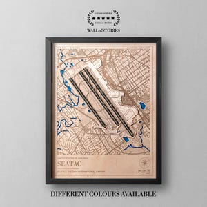 Seattle 3D Wooden Airport Map - SEA-TAC Airport - KSEA - Aviation Decor for Pilots, Flight Crews & Travel Enthusiasts,