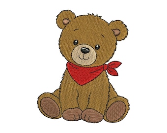 Motif de broderie ours en peluche | Fichier de broderie Machine bébé ours | 5 tailles 3, 4, 5, 6, 7 pouces | Chambre de bébé et enfants | Téléchargement instantané