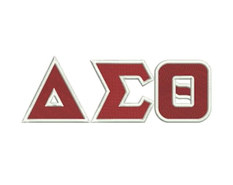 Motif de broderie Delta Sigma Thêta | Lettres grecques | 3,5 po. 4 po. 5 po. 7 po. Dimensions | Fichier de broderie Machine sororité Pes Dst Jef Exp Vp3 Hus Emb etc.