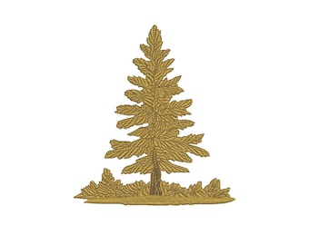 Motif de broderie arbre | Fichier de broderie machine Nature (3-7 pouces)