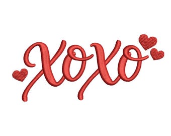 Motif de broderie coeur XOXO | Fichier de broderie Machine Saint-Valentin (téléchargement instantané)
