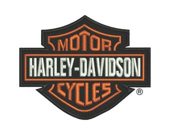 Harley Davidson Motorcycles Logo Stickdatei, Biker Patch Design, Maschinenstickdatei, 5 Größen