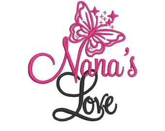 Motif de broderie papillon amour de Nana – fichier numérique (pes, dst, hus, exp, vp3, jef, emb)