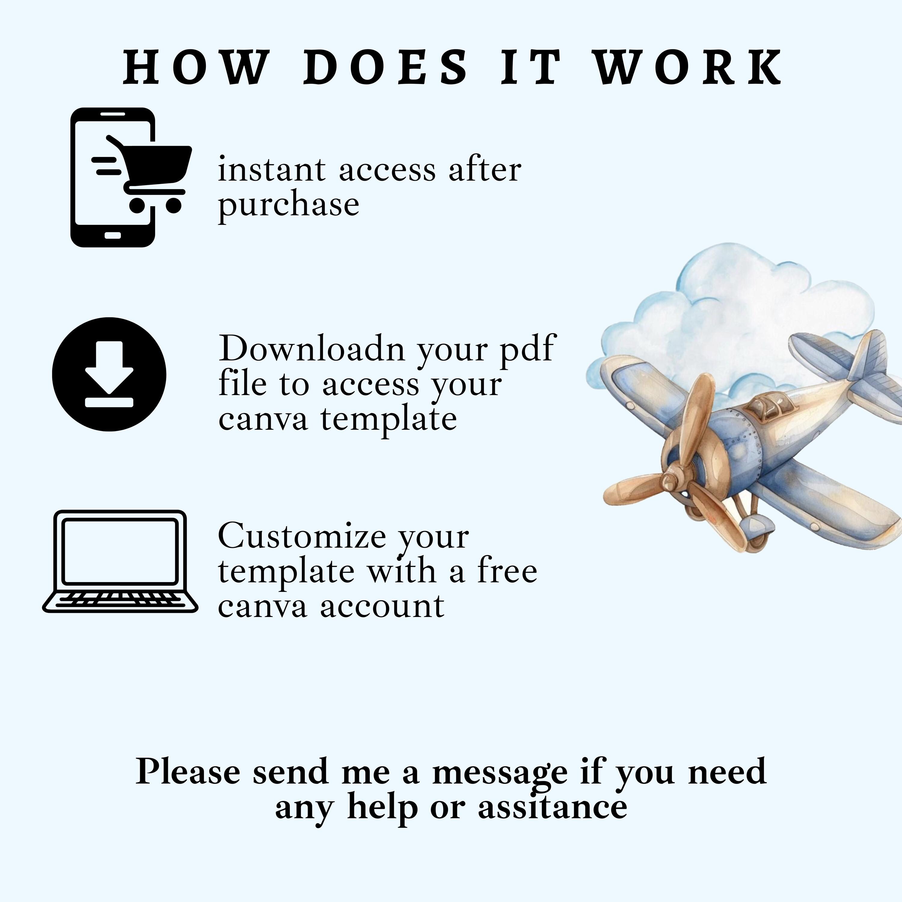 First Flight Certificate | A4 Landscape Canva Template | Blue Airplane ...