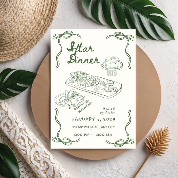 Iftar Dinner Invite | Whimsical Theme Iftar Gathering Invite | Ramadan Invite | Eid Party | Editable Canva Template | Instant Download