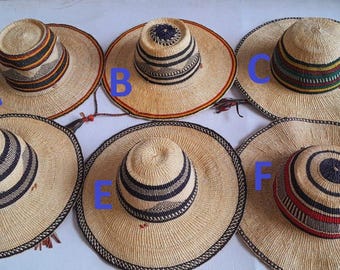 Sombrero de paja africano tejido a mano / Ala ancha estilo bohemio