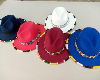 Cappelli Fedora con perline all'ingrosso - Cappelli da sole boho fatti a mano, accessori per festival e spiaggia