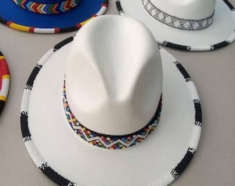 Cappello Fedora con perline fatto a mano, moda estiva da spiaggia