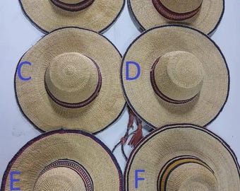 Sombrero de paja africano tejido a mano / Sombrero para el sol de ala ancha, estilo bohemio