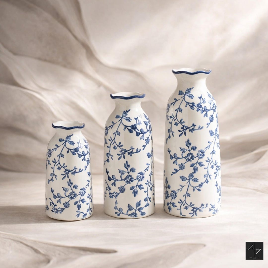 Ceramic Bud Vase, Painted Porcelain Vase for Home Decor Set of 3 - Etsy