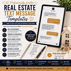 30 plantillas de mensajes de texto para agentes inmobiliarios / Guiones de seguimiento inmobiliario