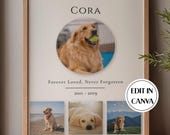 Dog Memorial Photo Collage Template, Pet Loss Printable, Editable Canva Pet Memorial, Dog Remembrance Poster, Sympathy Gift for Dog Loss