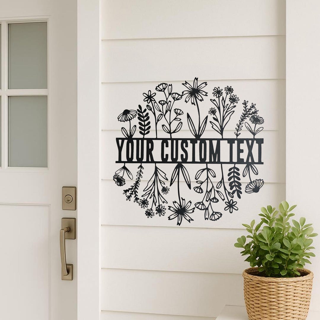Custom Metal Family Name Monogram Sign, Personalized Last Name Metal ...