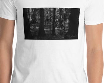 Boba Fett's Day Off T-Shirt | Funny Star Wars Shirt | Vintage Cryptid Photo Tee | Bounty Hunter in Swamp | Mandalorian Fan Gift | Meme Shirt