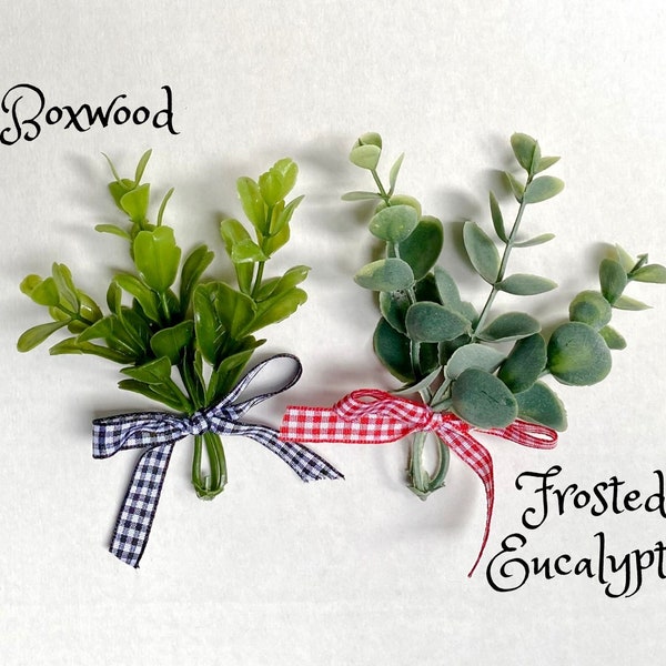 Farmhouse Greenery Filler Bunches - Perfect for tiered trays, mini vases, decorative accents, bowl filler, table scatter and more