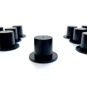 Mini Top Hat Black Plastic Acrylic, 23 mm x 16 mm use for Christmas Melting Snowman Snow Globes, Winter Crafts, Fairy Gardens, Doll Houses