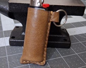 Tan Genuine Leather Lighter Sleeve