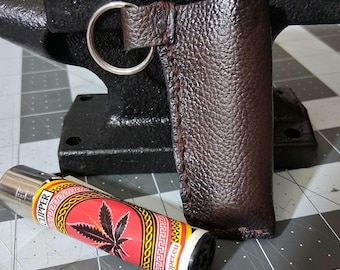 Weathered Brown Genuine Leather Lighter Sleeve