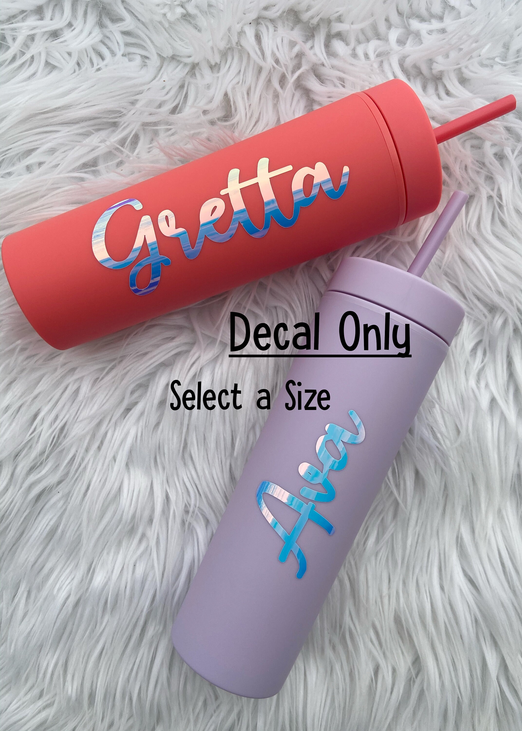 DECAL ONLY / Custom Name Decal / LARGE Personalized Tumbler Etsy