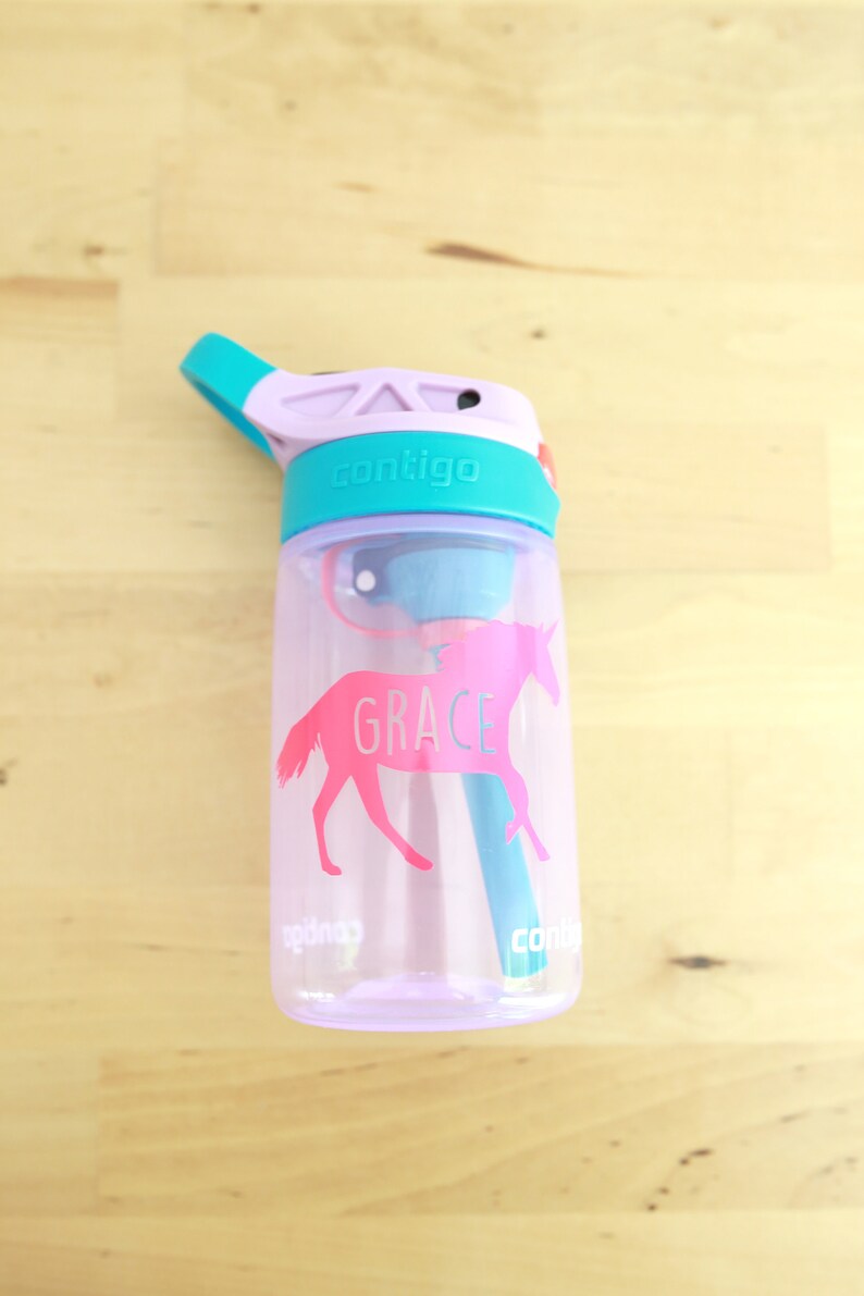 Unicorn Water Bottle Decal Custom Unicorn Name Decal Etsy