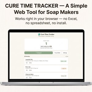Soap Cure Time Tracker | Digital Batch Tracker for Soap Makers | Handmade Soap Business Tool | Digital planner | Instant Download