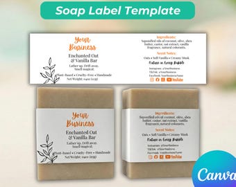 Handmade Seife Label Vorlage für Mama | Bearbeitbare Bauchband Seife Wrap Canva | Individuelle Seifenverpackungen für kleine Unternehmen | Digitaler Download