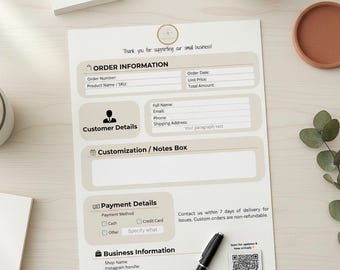 Bearbeitbares Kuchenbestellformular, digitaler Download