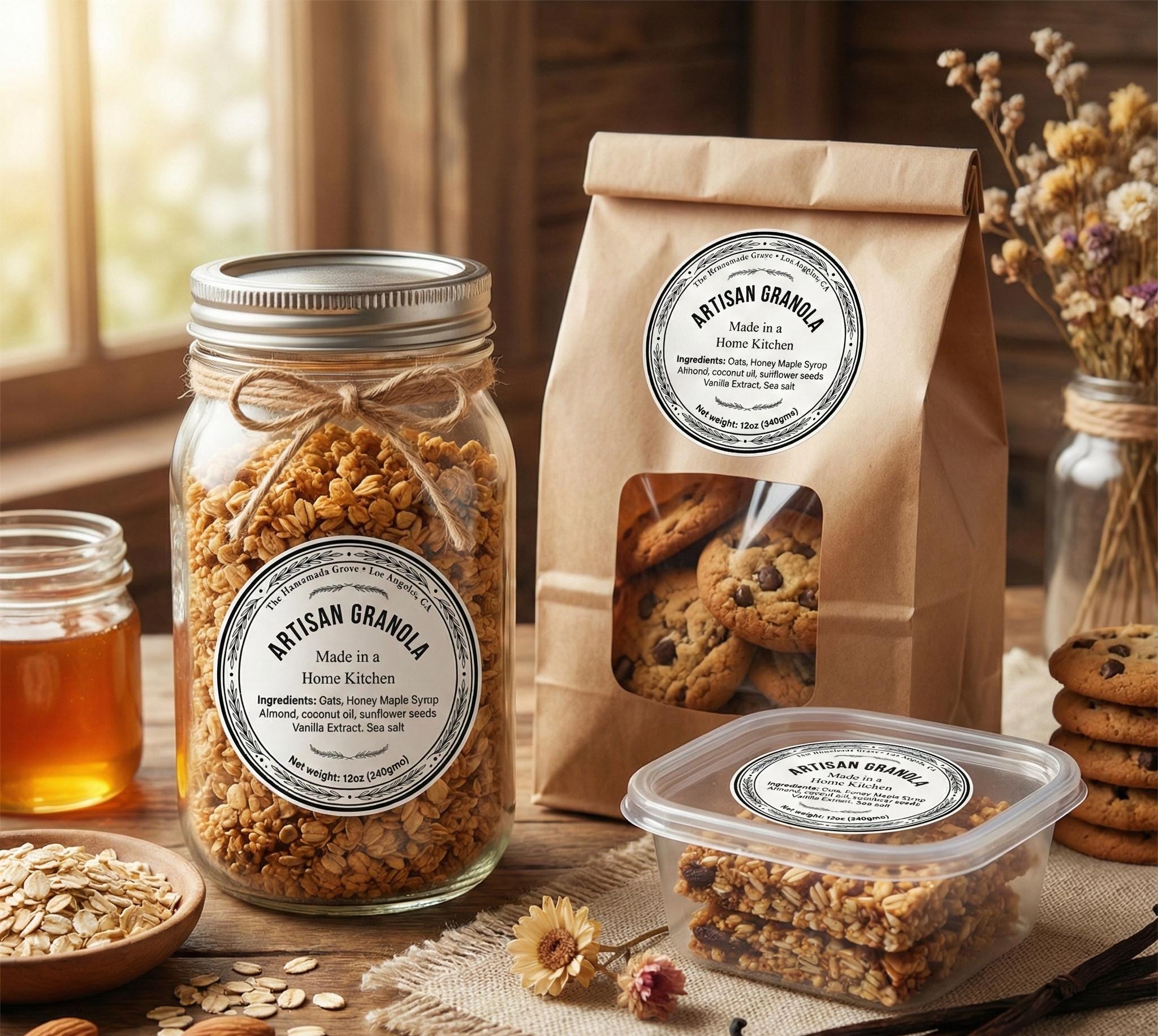 Cottage Food Label Template | DIY Bakery Stickers Printable | Editable ...
