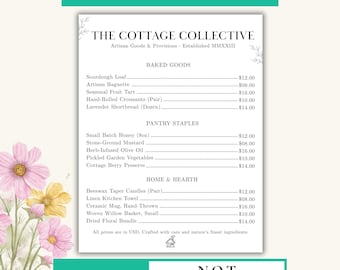 Bearbeitbare Preisliste Vorlage Canva, Preisliste Vorlage für kleine Unternehmen, sofortiger Download und einfach zu verwenden