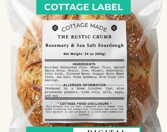 Landhaus Lebensmittel Etikett Quadrat | 2x2 & 3x3 druckbare Etiketten | Digitaler Download für Bäcker, Landwirte und Kleinbetriebe