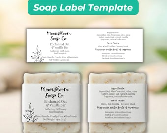Seife Label Vorlage Canva | Skincare Verpackung Label | Bearbeitbares Seifenetikett | Handgemachtes Seifen-Branding | Digitaler Download