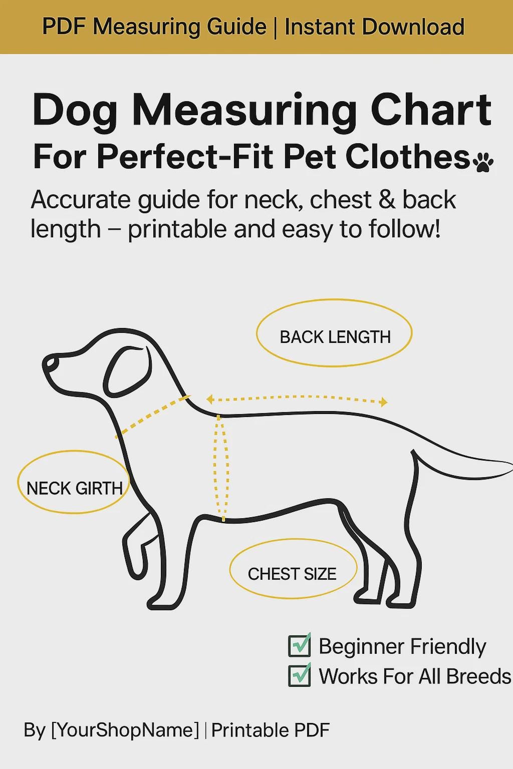 Dog measuring guide for custom and DIY clothes Dog measuring guide for custom and DIY clothes