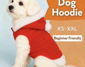 Dog Christmas Hooded Vest Sewing Pattern: Suitable for small to large pets (PDF pattern)