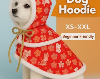 Red Panda Dog Hoodie Costume XS - MED Pdf Pattern and Full