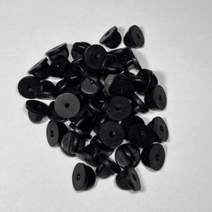 Rubber Pin Back, Black Clutch Backing for Lapel Pins and Badges