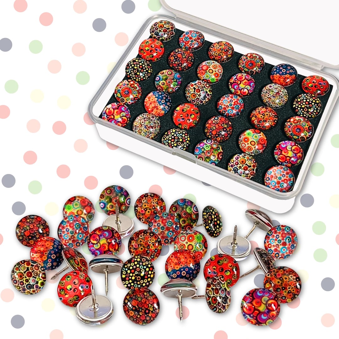 Pop Art Push Pins, 15/30 Pack, Decorative Thumbtacks for Bulletin ...