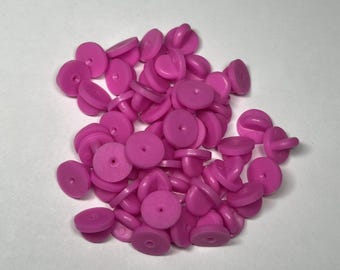 Pink rubber pin backs for lapel, hat pins, badges, and ribbon bars