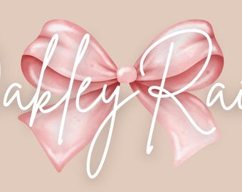 Custom Name Baby Banner | Pink Bow Floral Nursery Decor (Digital)