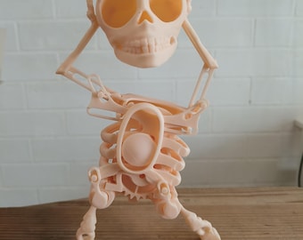 Dancing Skeleton 3D Printed Figure, Kinetic Desk Toy for Office, Funny Skeleton Decor, Coworker Gift, Anatomical Art, Stress Relief Fidget