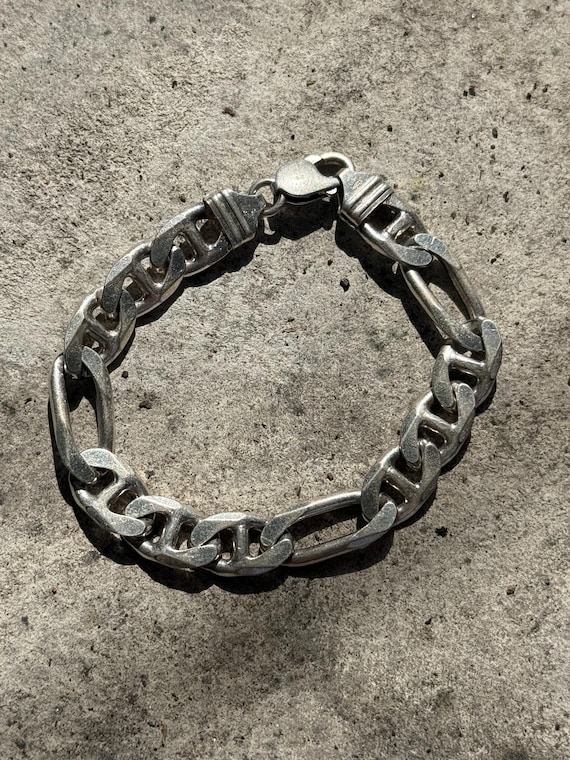 Vintage Silver 925 ブレスレット Chain Bracelet Vintage 925 Sterling Silver Chain Bracelet 8inch - Etsy