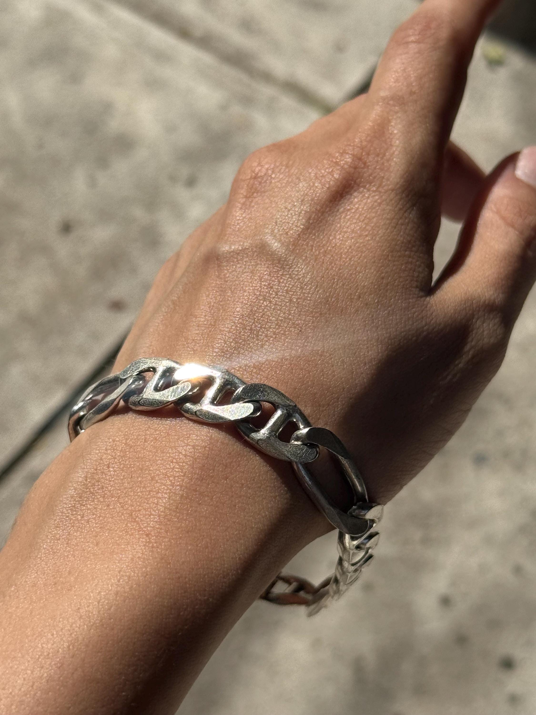 アクセサリー vintage silver 925 belt chain bracelet Vintage 925 Sterling Silver Chain Bracelet 8inch - Etsy