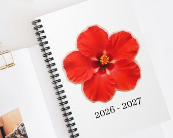 Hibiscus Flower Spiral Notebook 2026 Journal or Diary