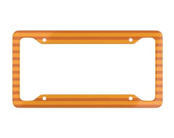 Pumpkin Orange Striped License Plate Frame