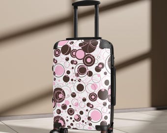 Pink & Brown Y2K Circles Suitcase