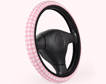 Universal Fit Gingham Print Steering Wheel Cover — Chic Car Accessories