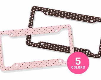 Polka Dot License Plate Frame Car Accessories