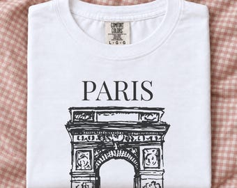Camiseta Paris Comfort Colors®, camiseta unisex de estilo urbano extragrande, camiseta con estampado Y2K.