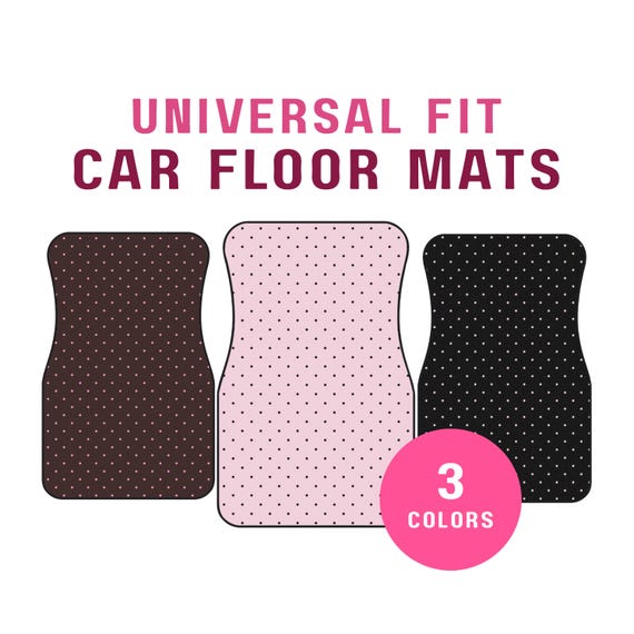 Universal Fit Polka Dot Car Mats — Set of 4, 2, or 1pc Auto Accessories